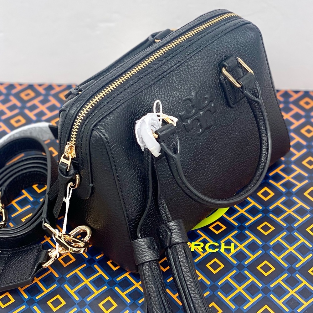Tory Burch Thea Mini Web Satchel Black - Picture 6 of 13